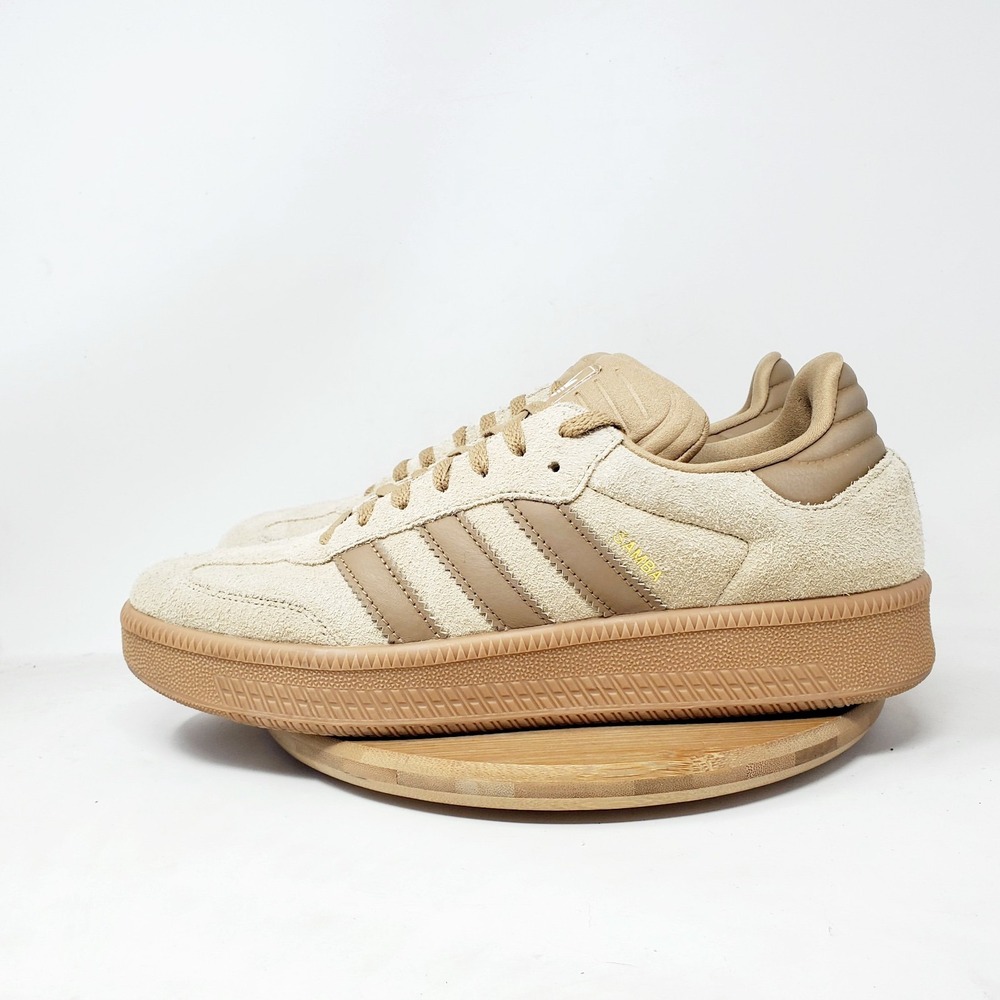Adidas Samba XLG Shoes Mens 11 Magic Beige Gum Suede Fat Tongue Platform Sneaker